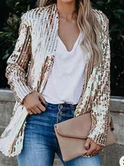 Blazers Fashion Sequin Lapel Long Sleeve Blazer Ins Street