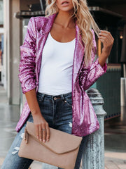 Blazers Fashion Sequin Lapel Long Sleeve Blazer Ins Street