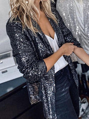 Blazers Fashion Sequin Lapel Long Sleeve Blazer Ins Street