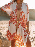 Women's Cardigans Chiffon Print Beach Sun Protection Resort Split Cardigan Ins Street