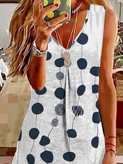 Polka Dot V-Neck Sleeveless Dress Ins Street