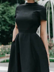 Round Neck Short Sleeve Slim Dress Ins Street