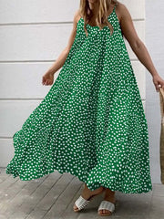 Vintage Print Sling Sleeveless Dress Ins Street