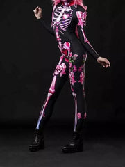 Jumpsuit Halloween Skull Skeleton Print Jumpsuit Ins Street