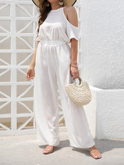 Halter Off-Shoulder Straight Jumpsuit Ins Street