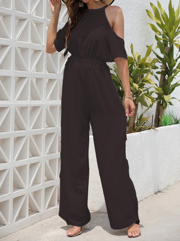 Halter Off-Shoulder Straight Jumpsuit Ins Street