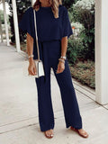 Loose Short Sleeve Lace Up Jumpsuit Ins Street