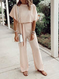 Loose Short Sleeve Lace Up Jumpsuit Ins Street