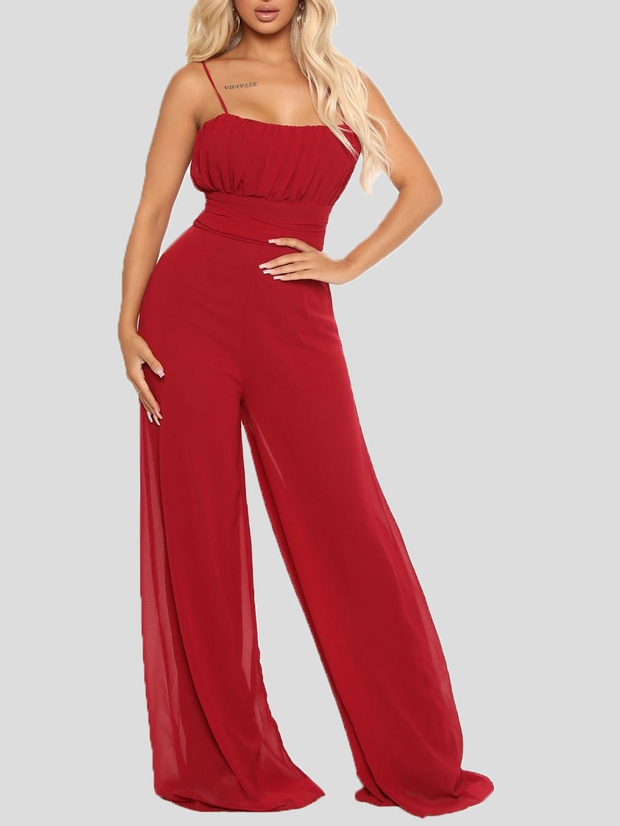 Sling Bare Back Wide-Leg Jumpsuit Ins Street