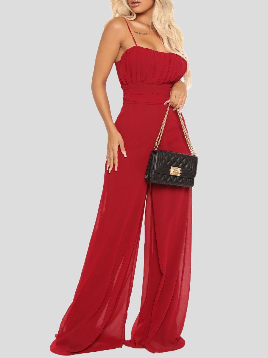 Sling Bare Back Wide-Leg Jumpsuit Ins Street