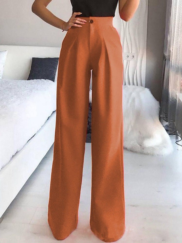 Women's Pants Solid Casual Straight Wide Leg Pants Ins Street