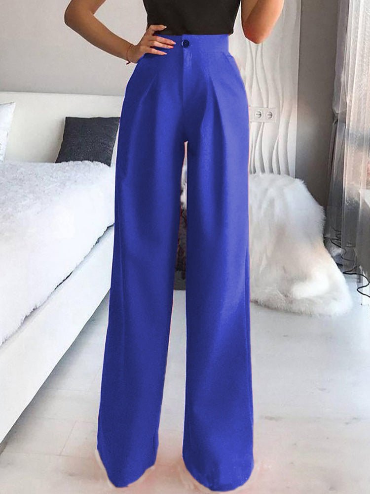 Women's Pants Solid Casual Straight Wide Leg Pants Ins Street