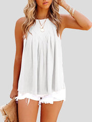 Casual Solid Halter Sleeveless Tank Top Ins Street