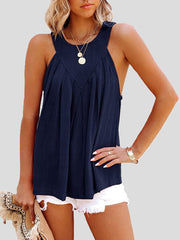 Casual Solid Halter Sleeveless Tank Top Ins Street