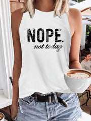 Letter Print Crew Neck Sleeveless Tank Top Ins Street