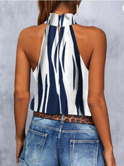 Loose Halterneck Striped Sleeveless Tank Tops Ins Street