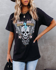 World Tour Rock & Roll Cotton Skull Tee Ins Street