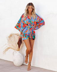 Wowza Printed Kimono Romper Ins Street