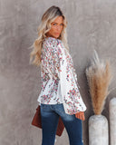 Wrapped Blossoms Button Down Tie Blouse Ins Street