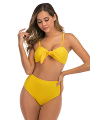 Solid Color Strap Bow Swimsuit 2023-03-14 InsStreet