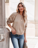 Yorkville Pearl Embellished Knit Sweater - Almond Ins Street