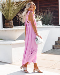 You Are Loved Ruched Strap Maxi Dress - Lavender Ins Street