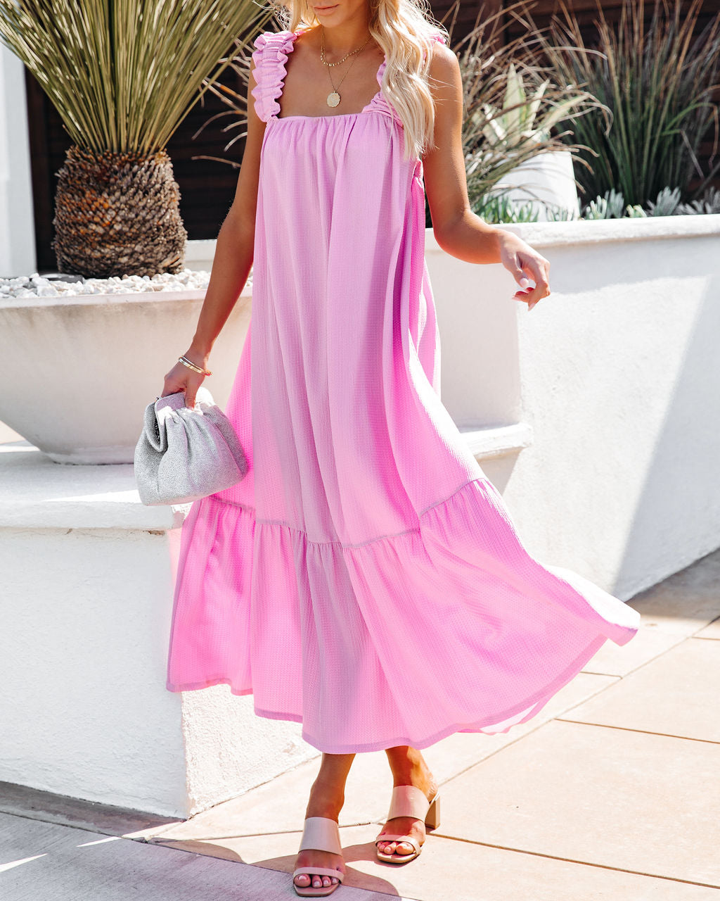 You Are Loved Ruched Strap Maxi Dress - Lavender Ins Street