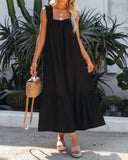 You Are Loved Ruched Strap Maxi Dress - Black Ins Street