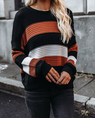 Younes Button Detailed Striped Knit Sweater Ins Street