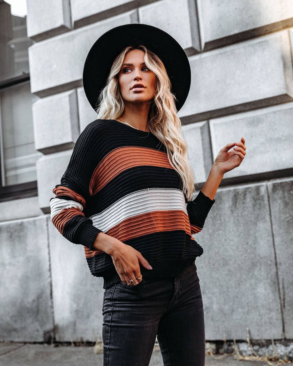 Younes Button Detailed Striped Knit Sweater Ins Street