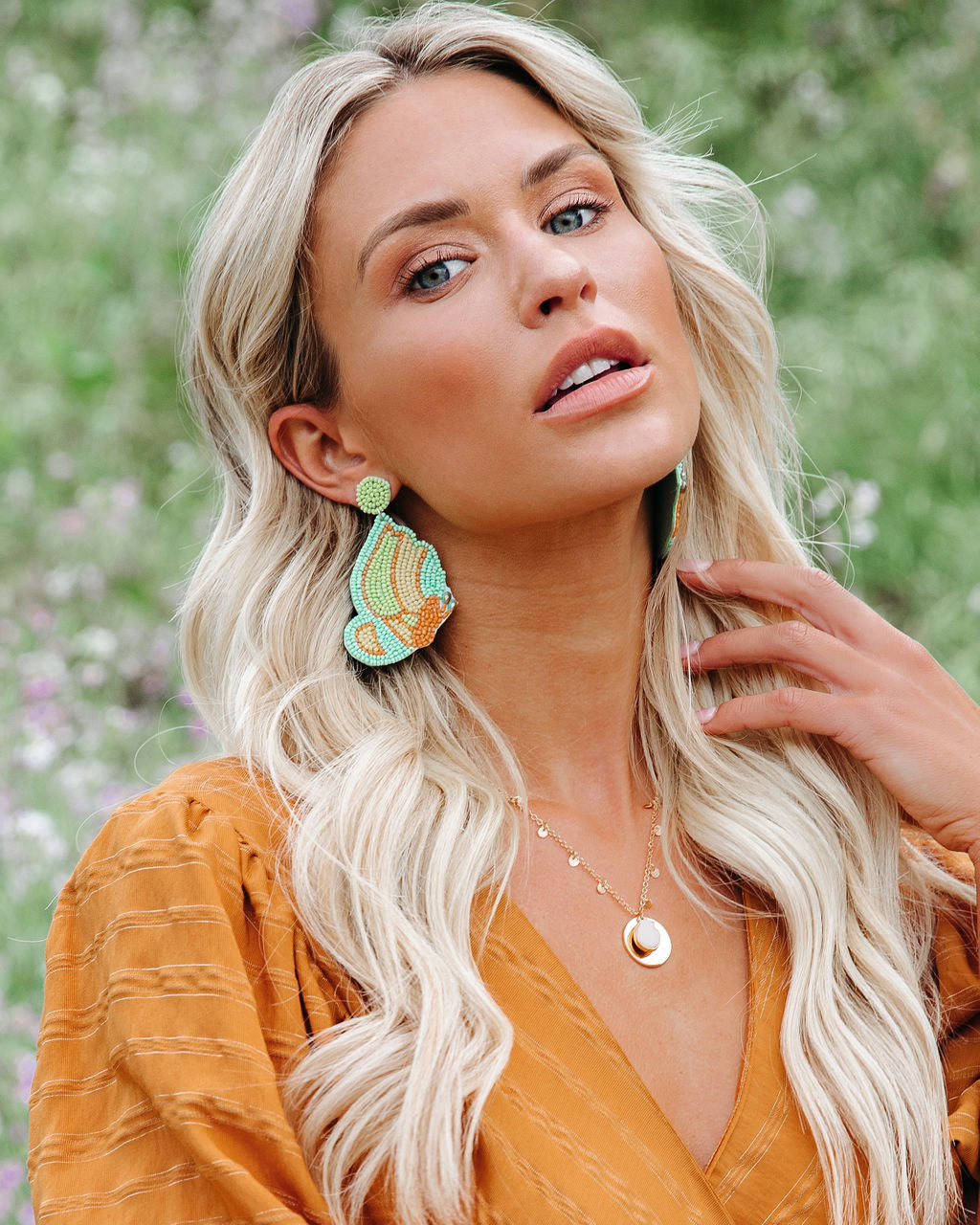 You're Free Beaded Statement Earrings - Mint Ins Street