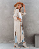 Your Own World Knit Duster Cardigan - Beige Ins Street
