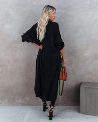 Your Own World Knit Duster Cardigan - Black Ins Street