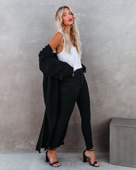 Your Own World Knit Duster Cardigan - Black Ins Street