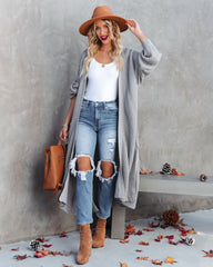 Your Own World Knit Duster Cardigan - Grey Ins Street