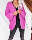 Zadie Pocketed Chenille Knit Cardigan Ins Street