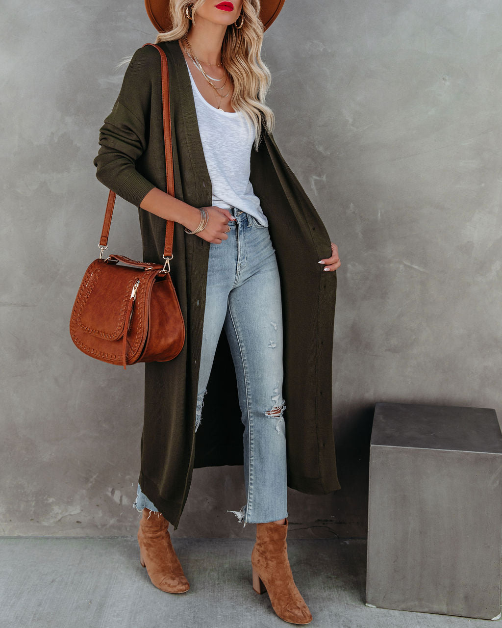 Zaire Button Down Knit Duster Cardigan Ins Street