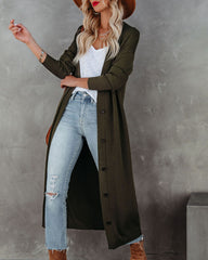 Zaire Button Down Knit Duster Cardigan Ins Street