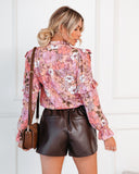 Zayda Floral Shimmer Ruffle Blouse Ins Street