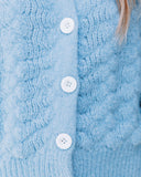 Ziggy Button Front Knit Cardigan - Light Blue Ins Street