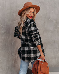 Zinny Pocketed Plaid Coat Ins Street