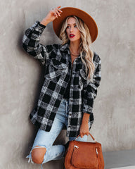 Zinny Pocketed Plaid Coat Ins Street