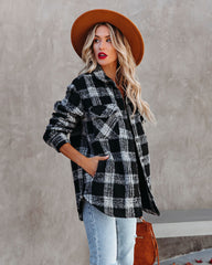 Zinny Pocketed Plaid Coat Ins Street