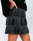 Zoie Studded Fringe Mini Skirt - Black Ins Street